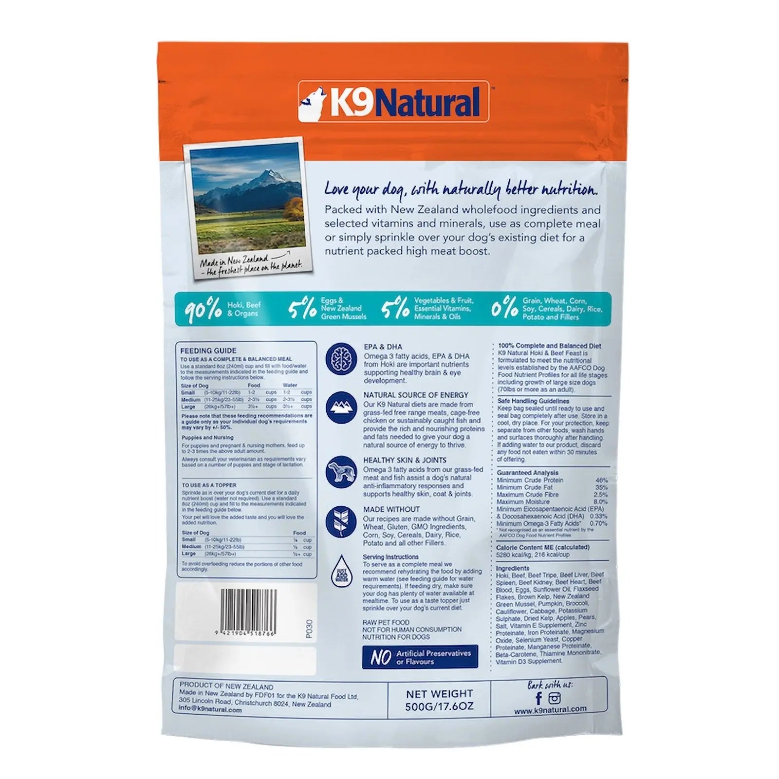 K9 Natural Dog Food Beef & Hoki - Kellyville Pets