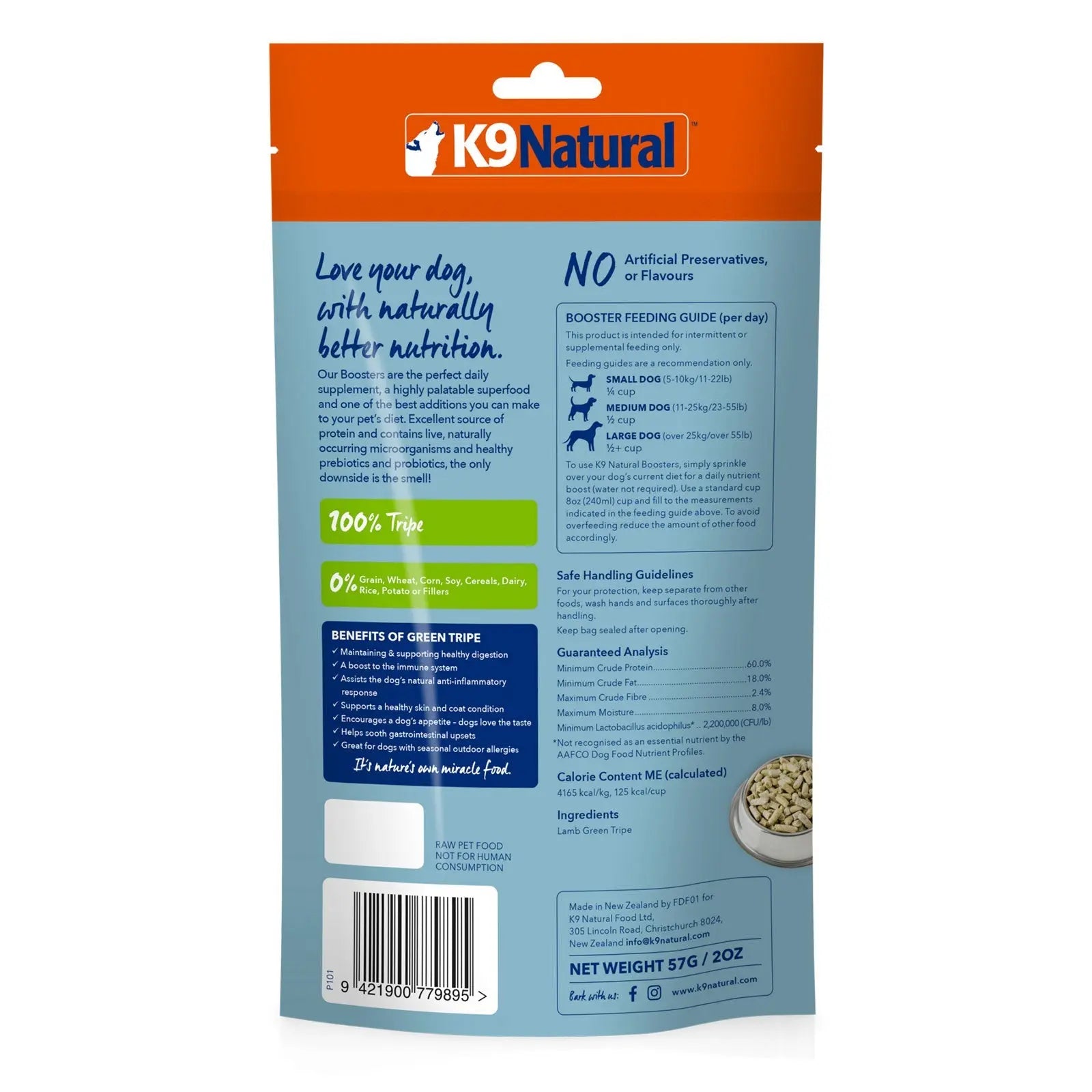 K9 Natural Dog Topper Lamb Green Tripe Booster - Kellyville Pets