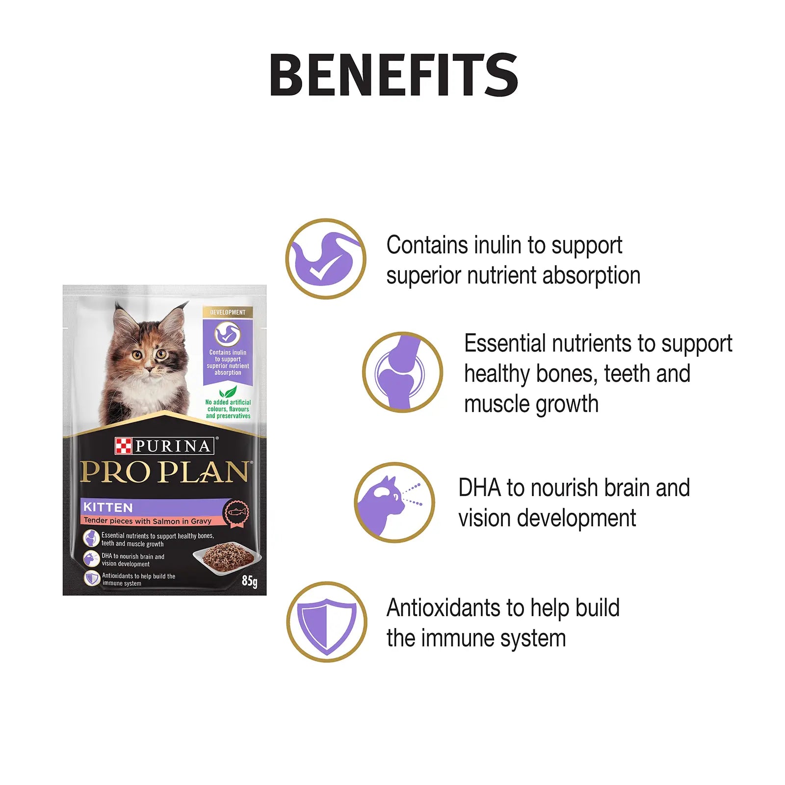 Pro Plan Cat Food Pouch Kitten Salmon & Gravy - Kellyville Pets