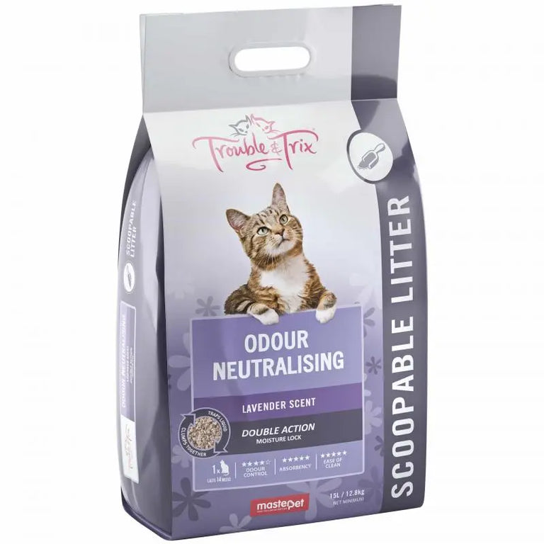 Trouble & Trix Clumping Cat Litter Lavender Scent - Kellyville Pets